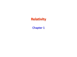Relativity Chapter 1