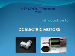 Introduction to DC Electric Motors