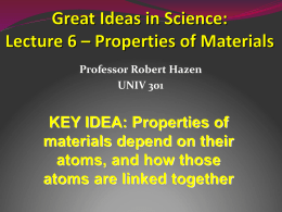 Great Ideas in Science: Lecture 6 – Chemical
