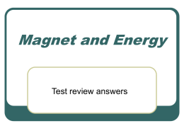 Magnet and Energy