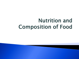 Nutrition and Composition of Food
