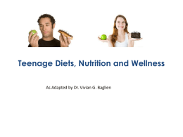 Teenage Diets, Nutrition and Wellness