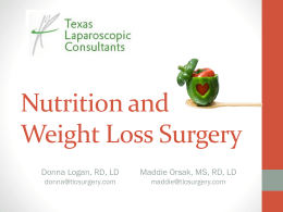 Nutrition and Weight Loss surgery