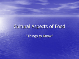 Cultural Aspects of Food
