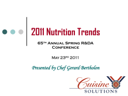 2011 Nutrition Trends