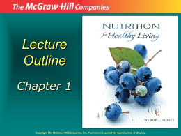 Chapter 1 The Basics of Nutrition