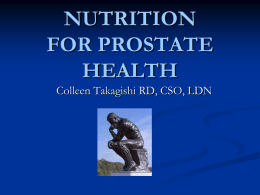 NUTRITION FOR PROSTATE HEALTH