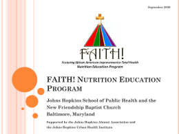 FAITH! Nutrition Education Program
