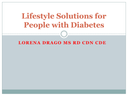 Lifestyle Solutions for People with Diabetes
