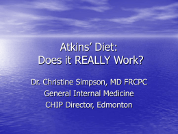 Atkins’ Diet – Does it REALLY Work?