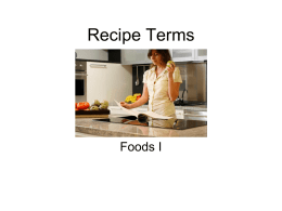 Recipe Terms