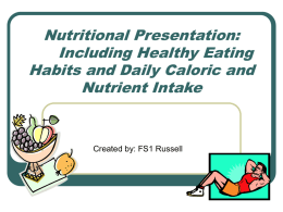 Nutritional Presentation