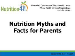 Nutrition Myths and Facts for Parents