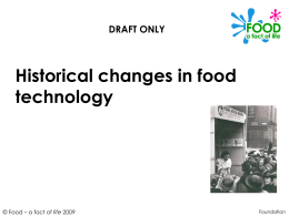 Historical changes in food technology