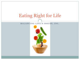 Eating Right for Life