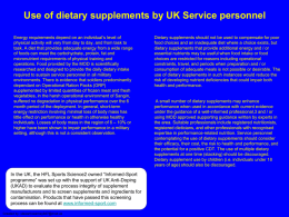 Use of dietary supplements by UK Service personnel
