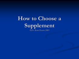How to Choose a Supplement