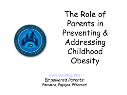 Parent Role in Obesity Prevention