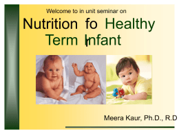 Other Issues in Infant Nutrition