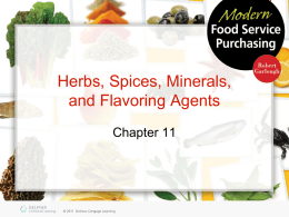 Herbs, Spices, Minerals, and Flavoring Agents