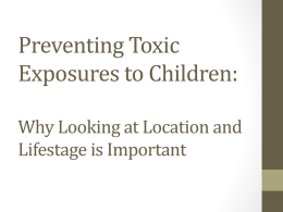 Preventing Toxic Exposures to Children: Why Looking at Location