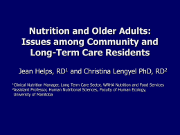 Nutrition Issues For Older Adults