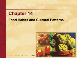 Chapter 14 Food Habits and Cultural Patterns