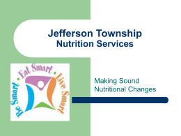A Nutritional Work in Progress - Jefferson Township Public Schools