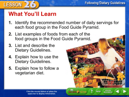 Lesson 26-Dietary guidlines
