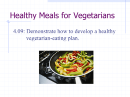 9.NPA.2.1 Healthy Meals for Vegetarians
