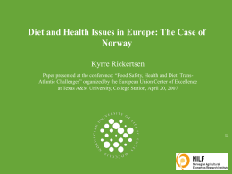 Diet and Health Issues - European Union Center