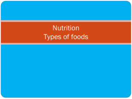 Nutrition Types of foods
