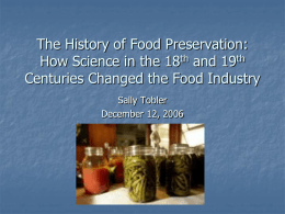 The History of Food Preservation: How Science in the 18th and 19th