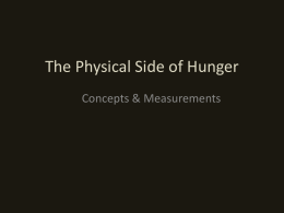 Developing a Framework for Understanding Hunger