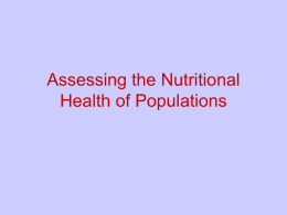 Nutrition Monitoring and Surveillance