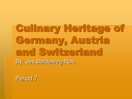 Cuisine Heritage of Germany, Austria and Switzerland