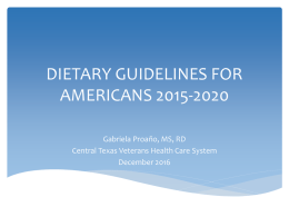 DIETARY GUIDELINES FOR AMERICANS 2015-2020
