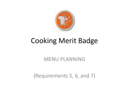 Cooking Merit Badge Menu Planning