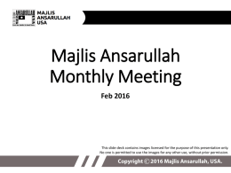 Feb 2016 Monthly Meeting Material