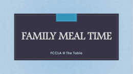 Family Meal TIme - Henry County Schools