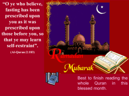 Ramadan - The Islamic Bulletin