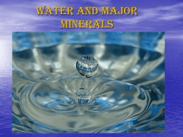 Water and Major Minerals