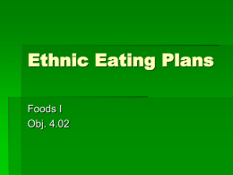 Ethnic Eating Plans