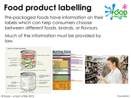 Food product labelling A2