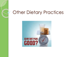 Other Dietary Practices
