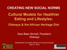 Development of the African Heritage Diet