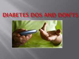 Diabetes Dos and Don`ts - Shabna Diabetes Centre