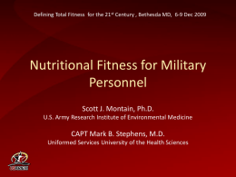 Nutritional Fitness Components - Uniformed Services University of