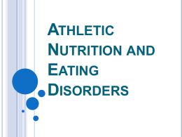Athletic Nutrition and Eating Disorders