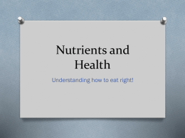 Nutrients and Health